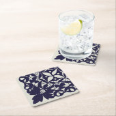 Amerikaans dilemma, 5Edge, blauw op beige papieren Kartonnen Onderzetters (Insitu)