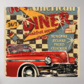 Amerikaans Diner poster: retro stijl Poster (Voorkant)