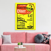 Amerikaans diner uit de jaren 50 canvas afdruk (Insitu (Woonkamer))