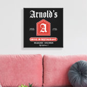 Amerikaans diner uit de jaren 50 canvas afdruk (Insitu (Woonkamer))
