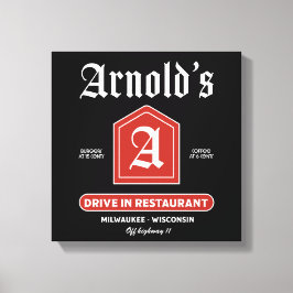 Amerikaans diner uit de jaren 50 canvas afdruk