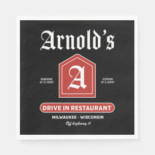 Amerikaans diner uit de jaren 50 servet