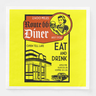 Amerikaans diner uit de jaren 50 servet