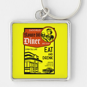 Amerikaans diner uit de jaren 50 sleutelhanger