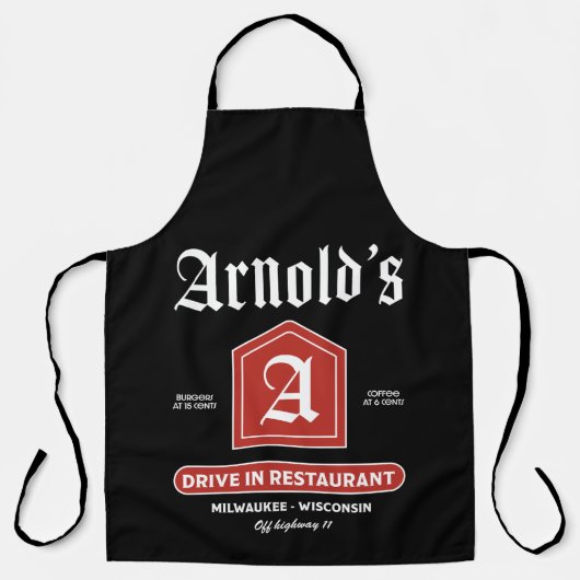 Amerikaans diner uit de jaren vijftig schort (Voorkant)