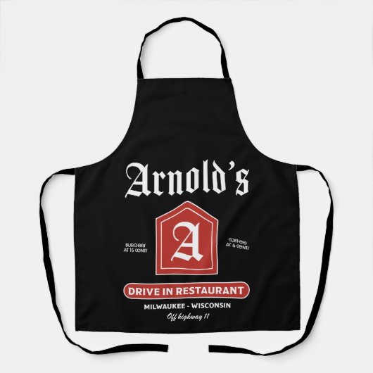 Amerikaans diner uit de jaren vijftig schort (Voorkant)
