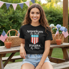 Amerikaans door geboorte Patriot door keuze wit sc T-shirt