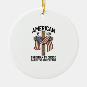 Amerikaans door het geloof Christelijke Vader Patr Keramisch Ornament