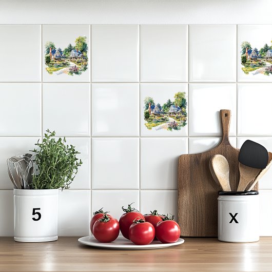 Amerikaans dorp tegeltje