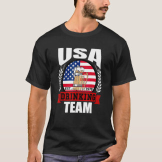 Amerikaans Drinkel Team   Amerikaanse Vlag Bier Fe T-shirt