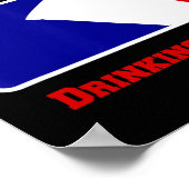 Amerikaans drinkteam grappig feest bierpong spel poster (Hoek)