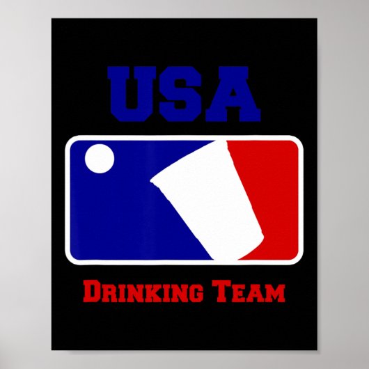 Amerikaans drinkteam grappig feest bierpong spel poster (Voorkant)