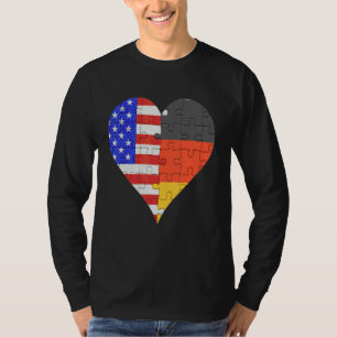 Amerikaans-Duitse vlag Heart T-shirt