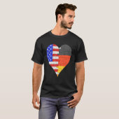 Amerikaans-Duitse vlag Heart T-shirt (Voorkant volledig)