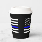 Amerikaans dun blauw grafisch decor papieren bekers (Links)