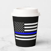 Amerikaans dun blauw grafisch decor papieren bekers (Achterkant)