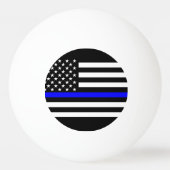 Amerikaans dun blauw lijnsymbool pingpongbal (Achterkant)