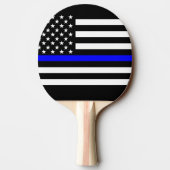 Amerikaans dun blauw lijnsymbool tafeltennisbatje (Achterkant)