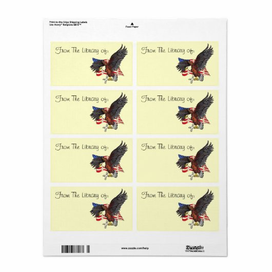 Amerikaans Eagle Book Label (Full Sheet)