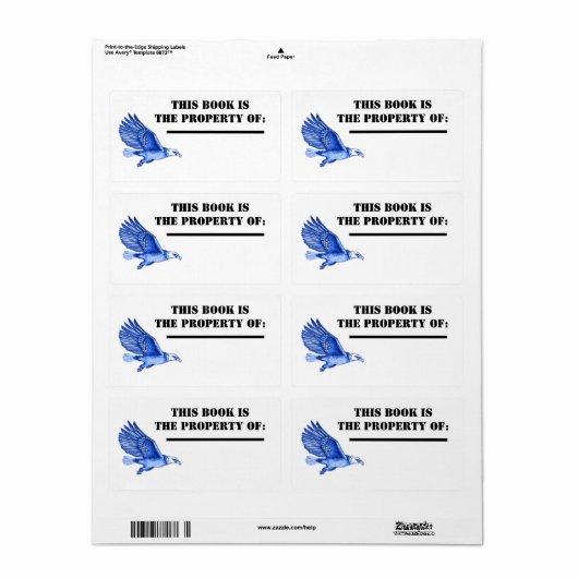 Amerikaans Eagle Book Label (Full Sheet)