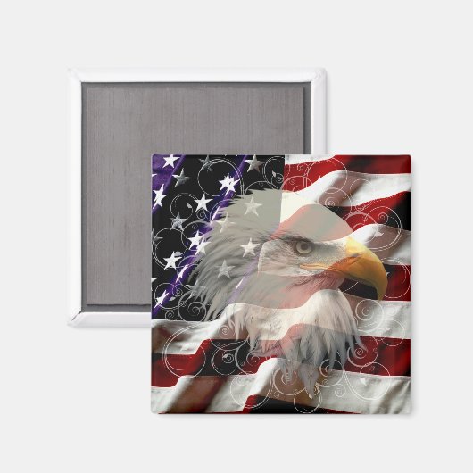 Amerikaans Eagle Flag Magnet (Voorkant / Achterkant)