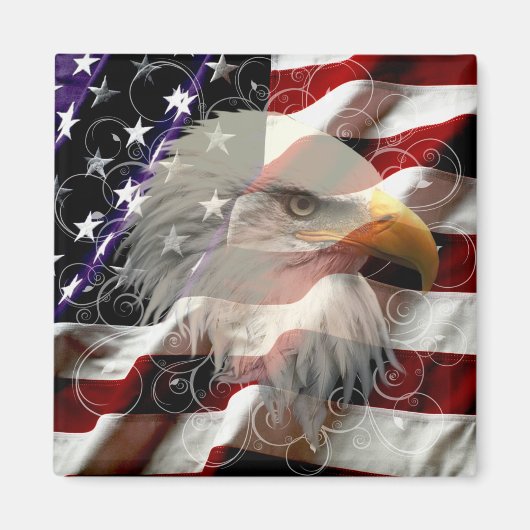 Amerikaans Eagle Flag Magnet (Voorkant)