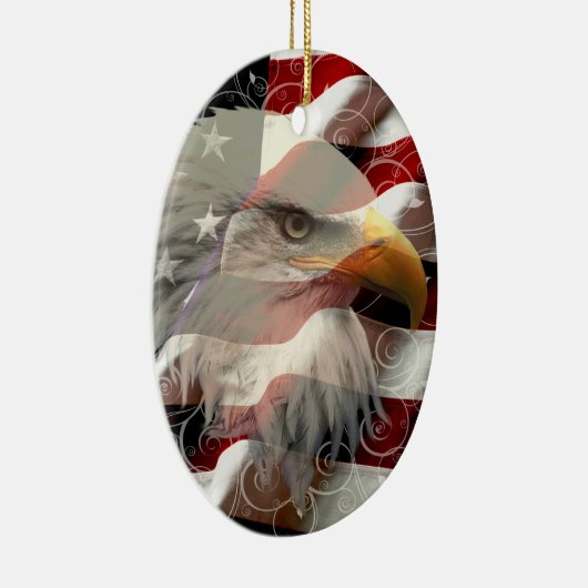 Amerikaans Eagle Flag Oval Ornament (Rechts)