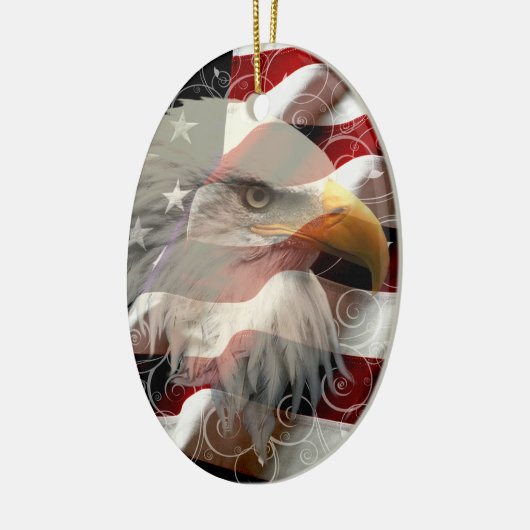 Amerikaans Eagle Flag Oval Ornament (Links)