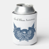 Amerikaans Eagle Guarding USA Patriotic Flag Banne Blikjeskoeler (Blikje Voorkant)