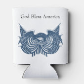 Amerikaans Eagle Guarding USA Patriotic Flag Banne Blikjeskoeler (Achterkant)