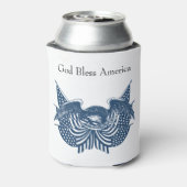 Amerikaans Eagle Guarding USA Patriotic Flag Banne Blikjeskoeler (Blikje Achterkant)