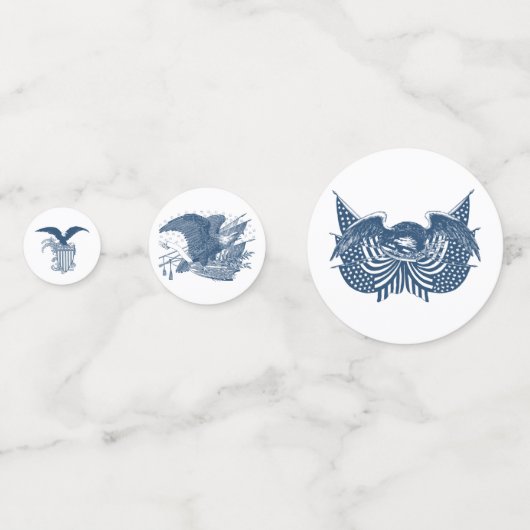 Amerikaans Eagle Guarding USA Patriotic Flag Banne Confetti (Voorkanten)