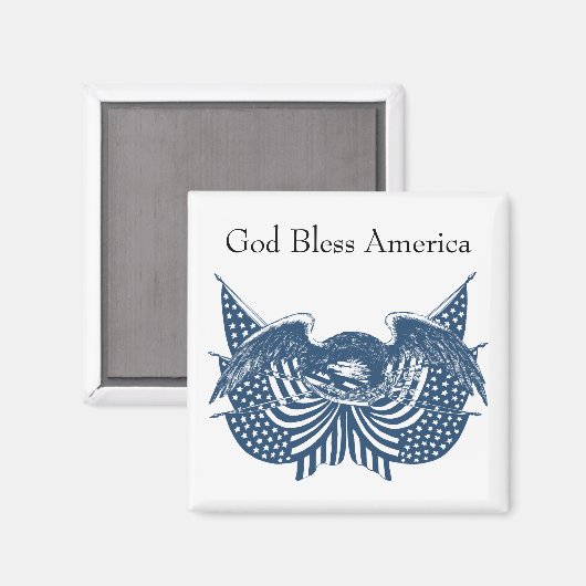 Amerikaans Eagle Guarding USA Patriotic Flag Banne Magneet (Voorkant / Achterkant)