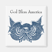 Amerikaans Eagle Guarding USA Patriotic Flag Banne Magneet (Voorkant)