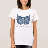 Amerikaans Eagle Guarding USA Patriotic Flag Banne T-shirt (Voorkant)