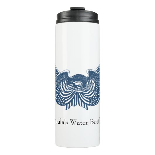 Amerikaans Eagle Guarding USA Patriotic Flag Banne Thermosbeker (Voorkant)