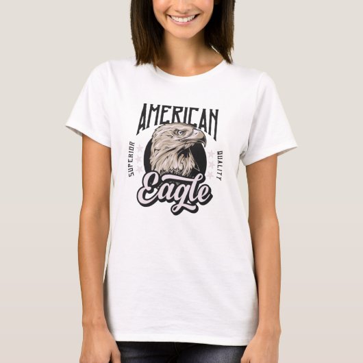 Amerikaans Eagle-hoofdletterontwerp T-shirt (Voorkant)