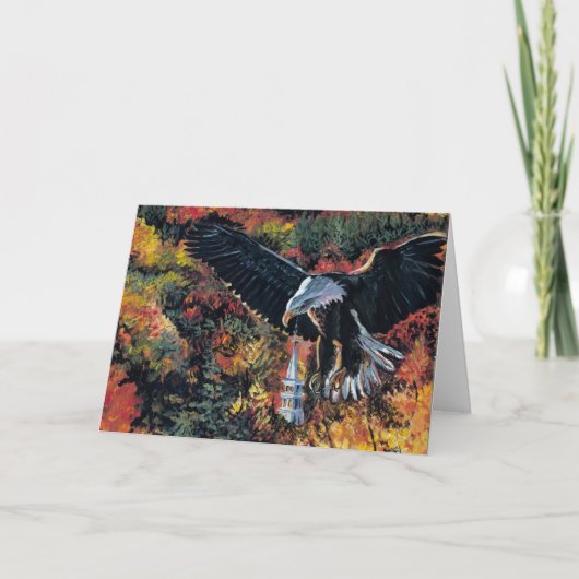 Amerikaans Eagle stijgt over Kerk Kaart (Voorkant)