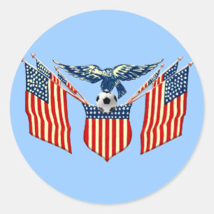 Amerikaans embleem van Eagle  US Soccer Ronde Sticker