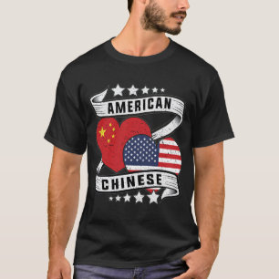 Amerikaans en Chinees shirt Half Amerikaans
