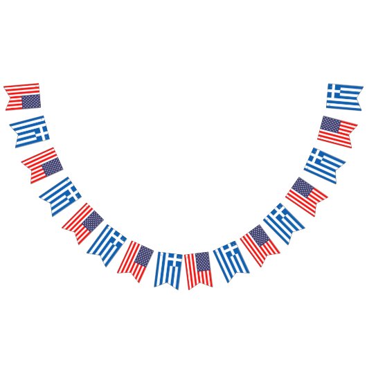 Amerikaans en Grieks internationaal huwelijksfeest Vlaggetjes (Alle)