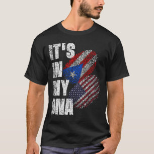 Amerikaans en Puerto Ricaans erfgoed voor DNA-vlag T-shirt