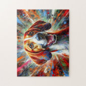 Amerikaans Engels Coonhound Dog Acryl Portret Legpuzzel (Verticaal)