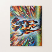 Amerikaans Engels Coonhound Dog Acryl Portret Legpuzzel (Verticaal)