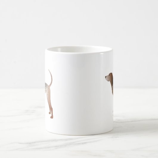 Amerikaans Engels Coonhound Dog Silhouette Koffiemok (Center)