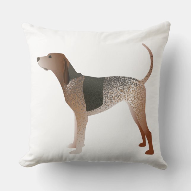 Amerikaans Engels Coonhound Dog Silhouette Kussen (Voorkant)