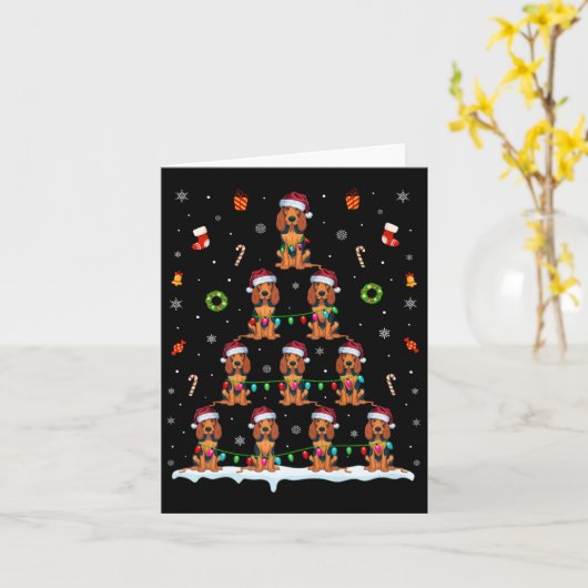 Amerikaans Engels Coonhound Dog Xmas Tree Light vo Kaart (Gele Bloem)