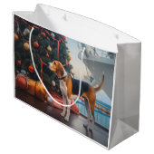 Amerikaans Engels Foxhound Christmas Cruise Vakant Groot Cadeauzakje (Achterkant Gekanteld)