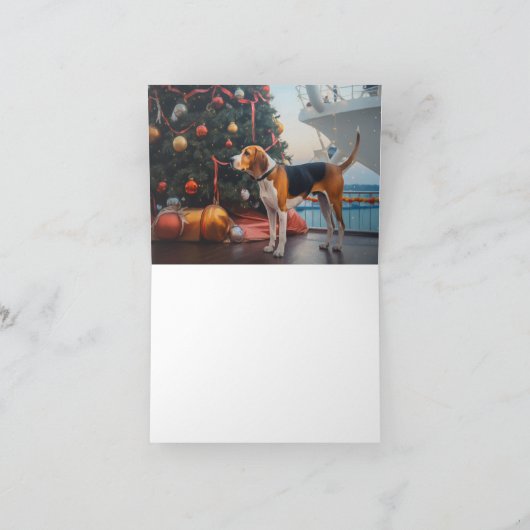 Amerikaans Engels Foxhound Christmas Cruise Vakant Kaart (Binnen)