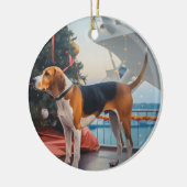 Amerikaans Engels Foxhound Christmas Cruise Vakant Keramisch Ornament (Links)